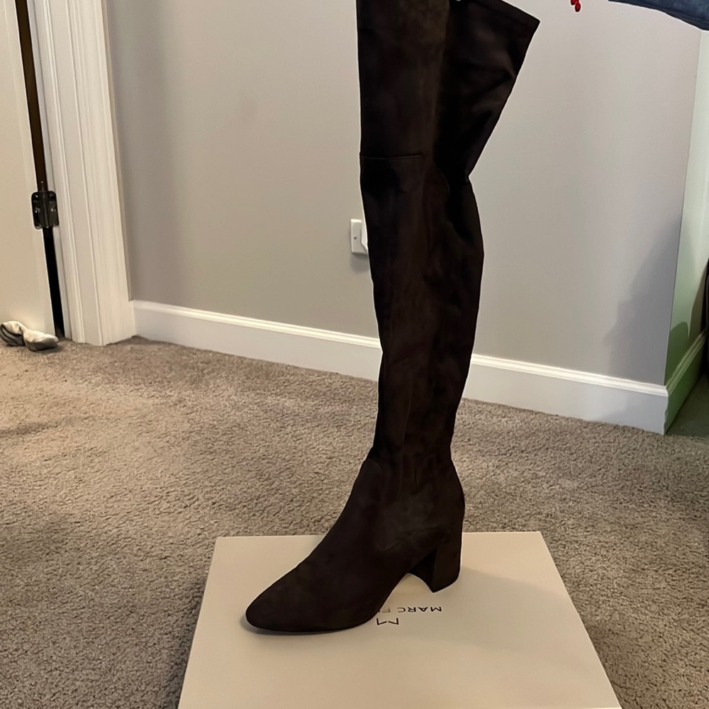 Over the knee suede boot 2 in heel